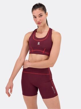 Bandit Running, Stamina™ Pop Stitch™ Arco Bra-Fig / Intense Red